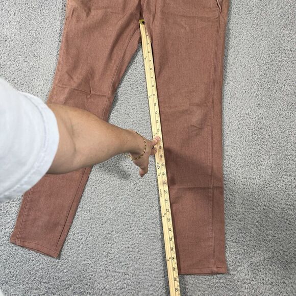 CROQUIS Men's Sz L Tapered Ankle Jeans Linen Blend Salomon Pink - Picture 4 of 8